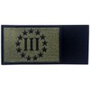 Three Percentage Tactical Morals Applique Embroidered Velcro Patch Olive Brown