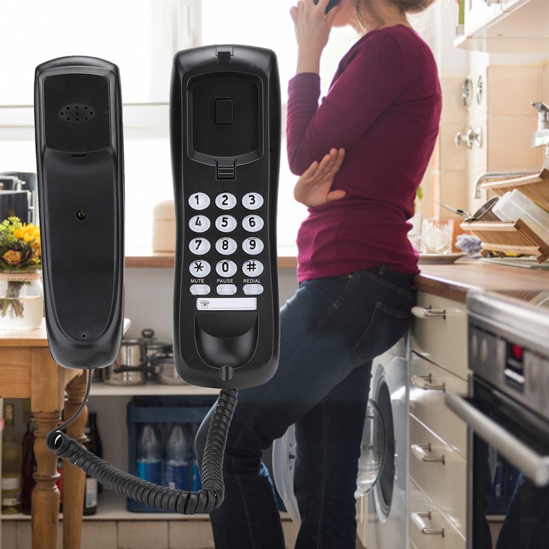 KX T628 Black for English Wired Desktop Wall Phone Landline