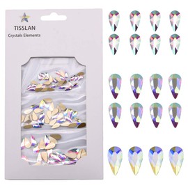 100pcs Drop Shape 3d Nail Design Flatback Ab Rhinestones for Nail art Dekor 3 Size Mix