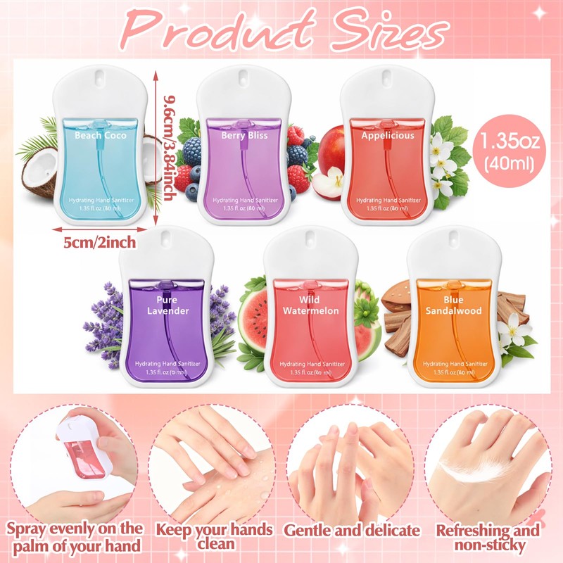 Dansib 24 Pcs Hydrating Hand Sanitizer Spray Bulk