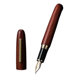 Pluma estilogrfica de madera natural de 0.380.51.0 mm, punta extrafina de lujo, elegante, suministros de escritura escolar para oficina, papelera (02 