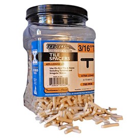 Daddy Long Leg Tee 3/16" Tile Spacers - 750 Pieces - Reusable Jar