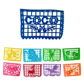 16 FT Coco Movie Papel Picado Plastic (10 Extra Large Panels) Fiesta Party Decorations, Mexican Party Banners, Dia De La Independencia and Day of The Dead Banner, Plastico Papel Picado Dia de los Muertos Decorations