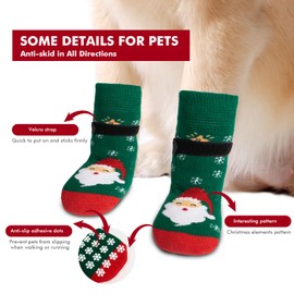 Stryfull Dog Socks to Prevent Licking Paws for Hot/Cold Pavement, Non Slip Dog Socks for Hardwood Floors, Traction Control & Paw Protectors for Small Medium Large Senior Dogs - Size Small