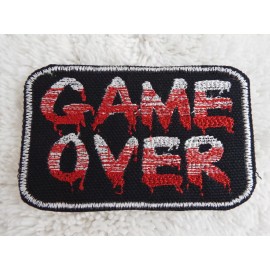 Handmade GAME OVER 3-1/4" Embroidery Iron-on Custom Patch (E36)