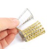 50Pcs 8 Rows Gold Chair Sash Napkin Rings Sparkling Diamond