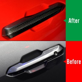 Jogon Carbon Fiber Car Door Handle Covers for Ford Mustang S650 Dark Horse GT 2024 2025 Exterior Trim, Door Handles Protector