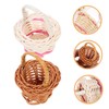 LALAFINA 8pcs Mini Woven Basket Set Hand-woven Storage Decorative Basket