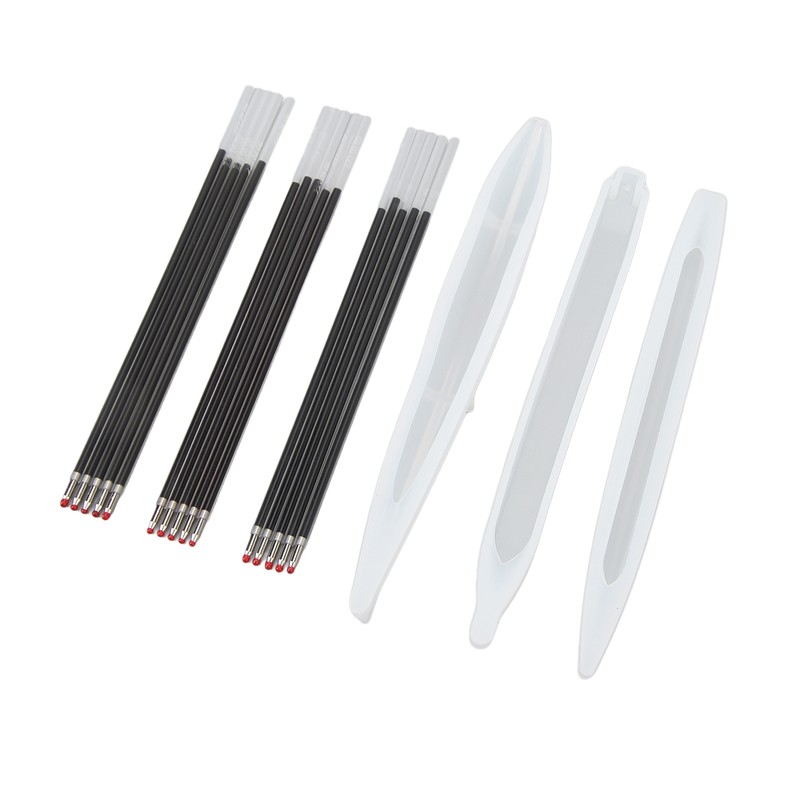 9Pcs Pen Resin Molds Silicone Smoothing Durable Easy Removal Ballpoint