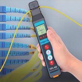 TFI-45 Optical Fiber Identifier, Built-in OPM VFL LED Fiber Detector, Live Traffic Identifier OFI, Cable Tester for Network Installation and Maintenance