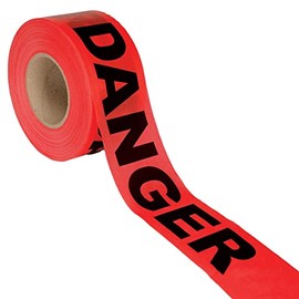 Cordova T20211 Bulk Pack 2.0-MIL Red Danger Barricade Tape, Measures 3 in. x 1000 ft. Each Roll, 12-Pack