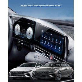 LANTU 2PCS Car Screen Protector for Hyundai Elantra SE/SEL/Limited/N Line 2021 2022 2023 2024 2025 Accessories Navigation & Dashboard Touchscreen Protector Film Tempered Glass HD Clear 10.25''