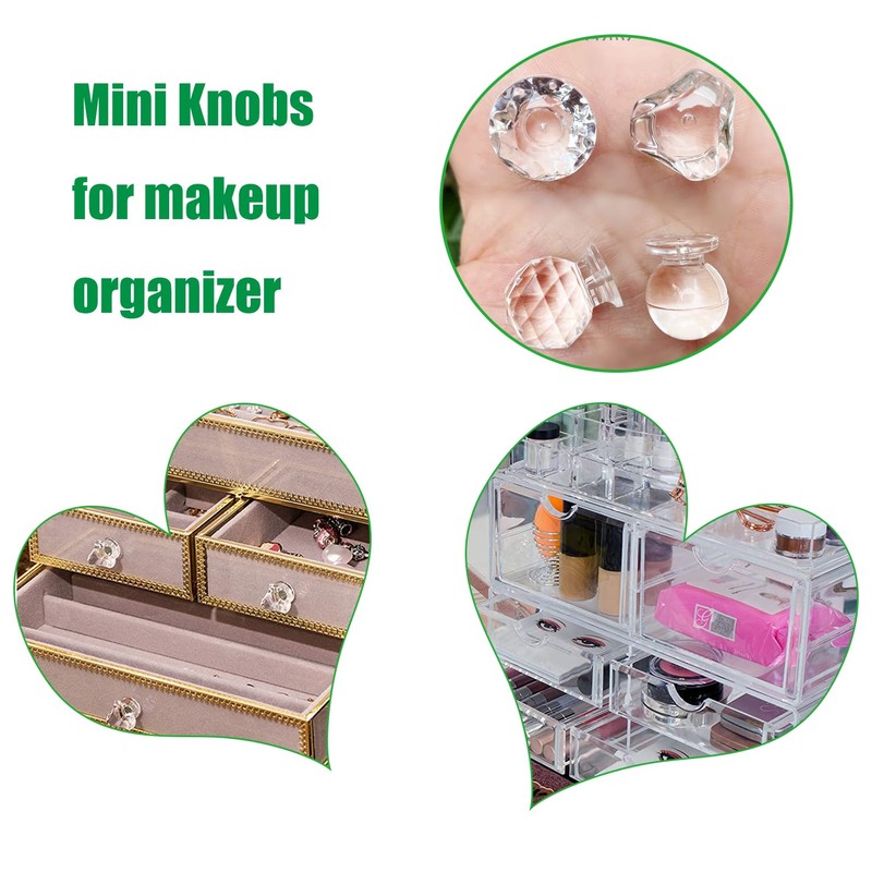 Yinpecly 6PCS Self Adhesive Cabinet Pull Handle, Mini Acrylic Pull