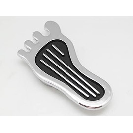 Gazoz Performance Dimmer Switch Pedal Pad"FOOT" Barefoot Style Cover Hot Rod Rat Chrome Custom