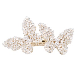 Campanula 327 Pearl Butterfly Barrette, Small, 1 Piece, Storage Bag Included, Stylish, Adult Hair Accessory