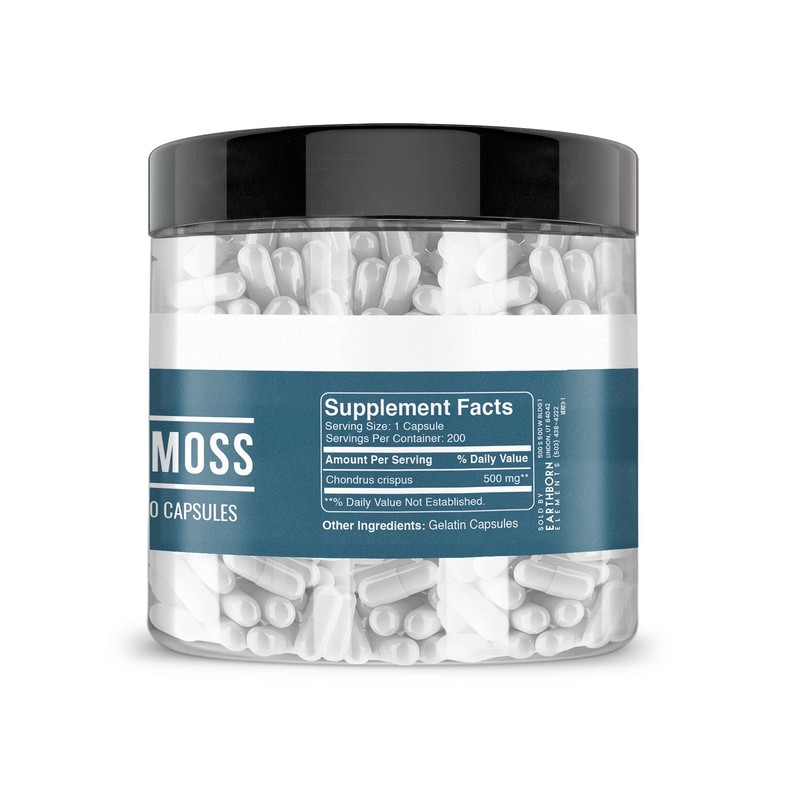 Earthborn Elements Irish Sea Moss 200 Capsules, Pure & Undiluted,