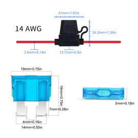 Bst4U 6pcs Halter für Standard-Autosicherungen (Wasserdichtes ATC/ATO 14AWG) + 100pcs Auto-Standard-Blade-Sicherungs-Ersatzkit (M)