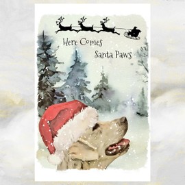 Golden Retriever Dog Art Christmas Card