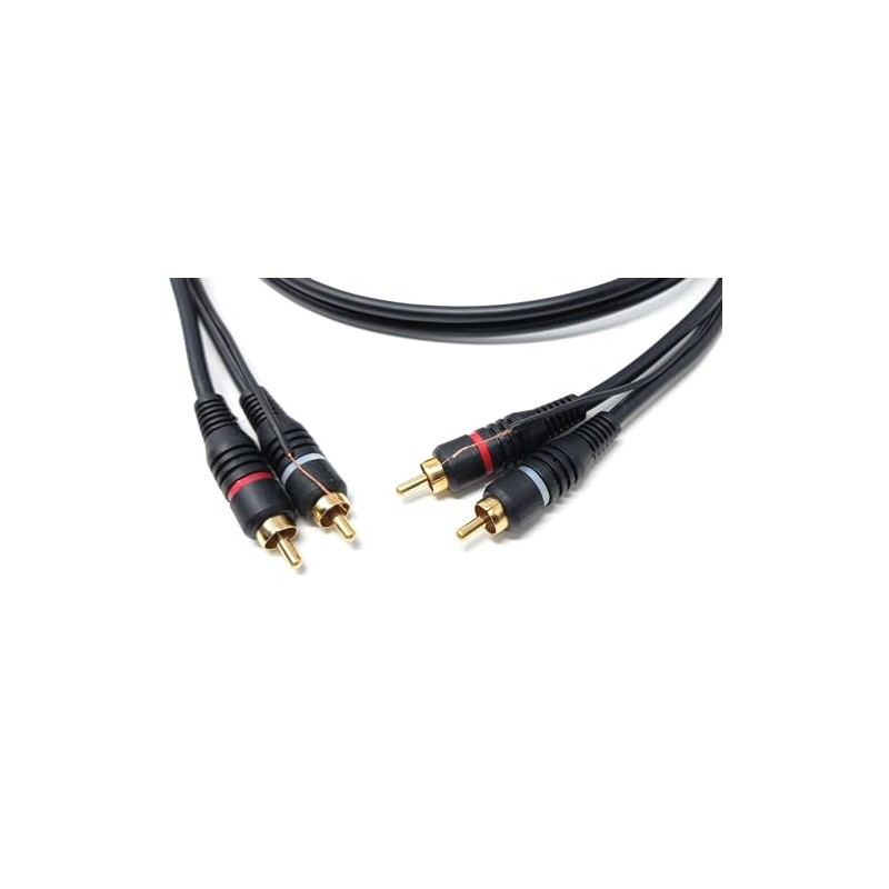 DRUT 1m Twin RCA to RCA Phono Turntable Mixer Ground
