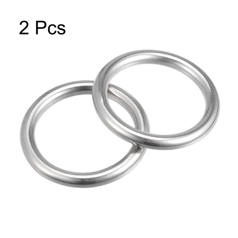 uxcell 316 Stainless Steel Round Ring Welded O-Rings 50mm(1.97") ID