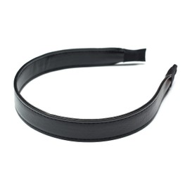 QinGoo Black Leather Headband Hair Band No Pain Hair Accessory Korean Women's Going Out Face Wash 1 Piece (Black)