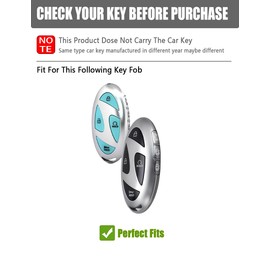 YINEOR Key Fob Cover Leather Car Key Case Keychain Fob Holder Compatible with Hyundai Elantra Santa fe Sonata Ioniq 6 Azera Grandeur GN7 Kona EV 2023 2024 2025 (HYC01-7-Blue)