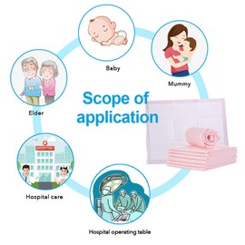 Nihao Honey Baby Disposable Changing Pad, 100 Count Incontinence Changing Pad with Breathable, Waterproof, Soft Non-Woven Fabric, and Leak Proof Quick Absorb（13x18in,Pink)