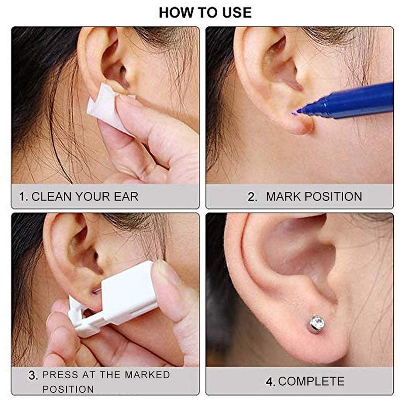 FRAKMU10 pack Self Ear Piercing Kit Disposable Ear Piercing Gun