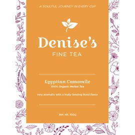 Denise's Fine Tea, USDA Organic, Egyptian Camomile, Herbal Tea, Caffeine-Free, Loose Leaf (100g)