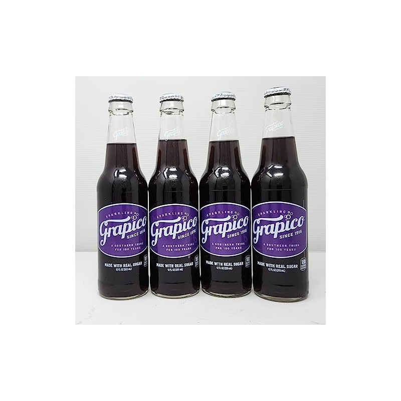 Grapico 4 pack of 12 oz Glass Bottle Soda Pop