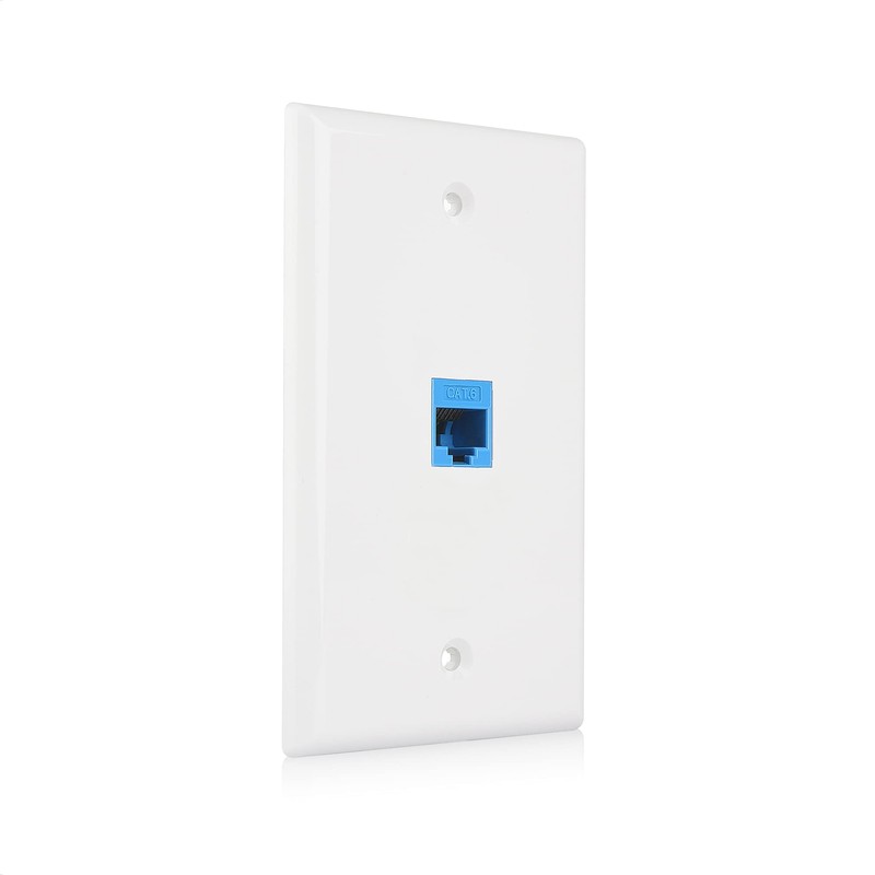 Cable Matters 2-Pack 1-Port Ethernet Wall Plate, White, Cat6 Wall