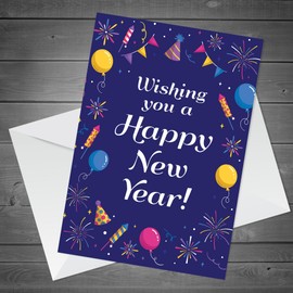 RED OCEAN New Year Card For Family, Happy New Years Card With White Envelope, New Years Eve Celebration Card For Friends, Happy New Year Card For Women