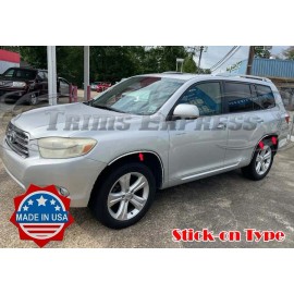 Trims Express for:2008-2010 Toyota Highlande Fender Wheel Well Lip Trim Stainless Stick-On 6Pc