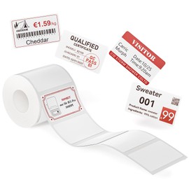 NIIMBOT Red and Black Printed Labels for B21Pro Only, 50 x 30 mm, 230 Labels per Roll, White