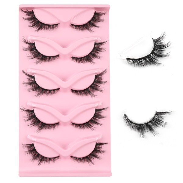 Kiusatig False Eyelashes Natural Fox Eye Lashes Cat Eye Lashes