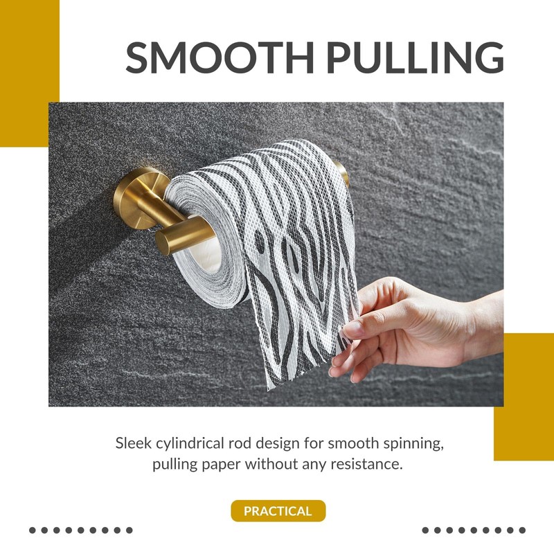 Toilet Paper Holder Brushed Dark Gold, APLusee SUS304 Stainless Steel