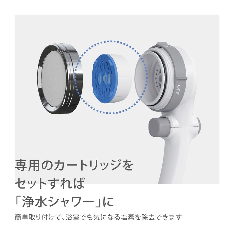 Takagi JSB222 Shower Head, Water Purifier, Chlorine Removal, Water Saving,