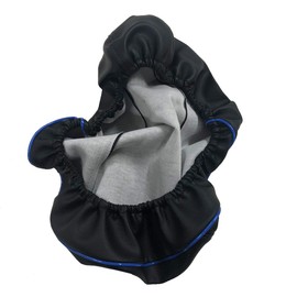 Yamaha Vino 5AU SA10J (2-Stroke) Special Design Seat Cover, Strong Rubber Type, Made in Japan (Thick Fabric), Fabric Color: Black / Piping: Blue Cover Type CHRIS-YCR2033-C10P50