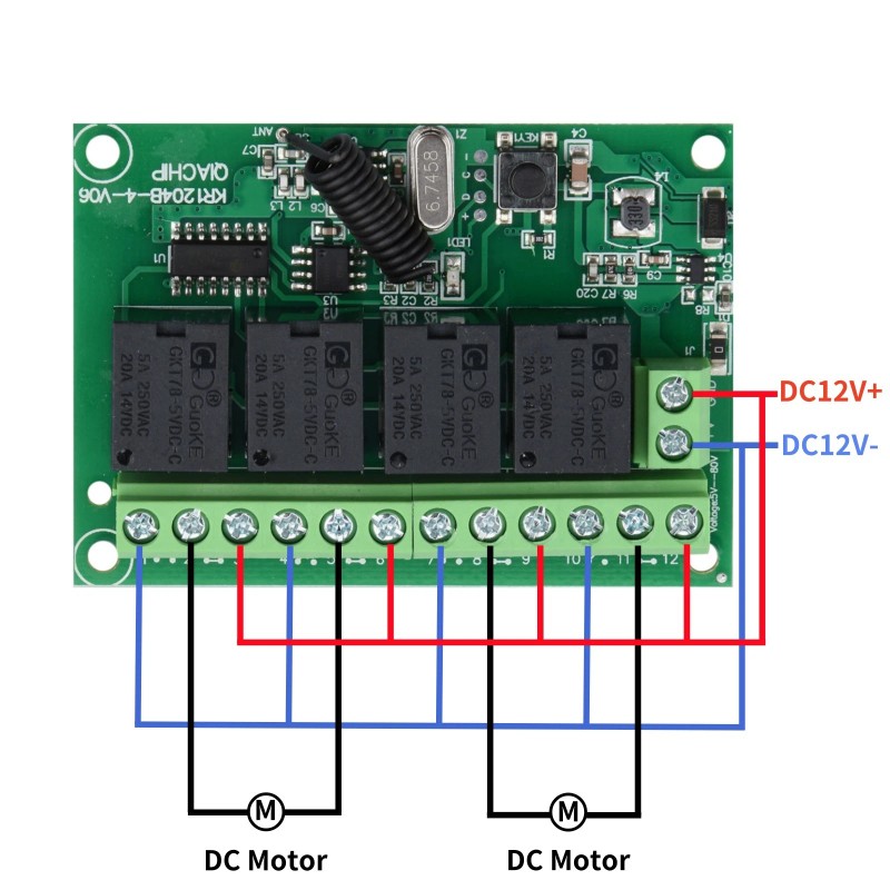 universal Easy To Use DC 4-Channel 443MHz Wireless RF Remote