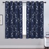 BUHUA Blackout Curtains 63 Inch Length Striped Wave Vine Print
