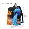 Blue and Red Fiery Dragons Backpack, Travel Rucksack Lightweight School