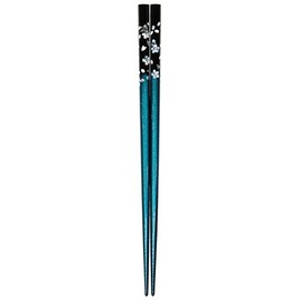 Tanaka Chopsticks: Silver Cherry Blossom, Blue, 8.9 inches (22.5 cm)