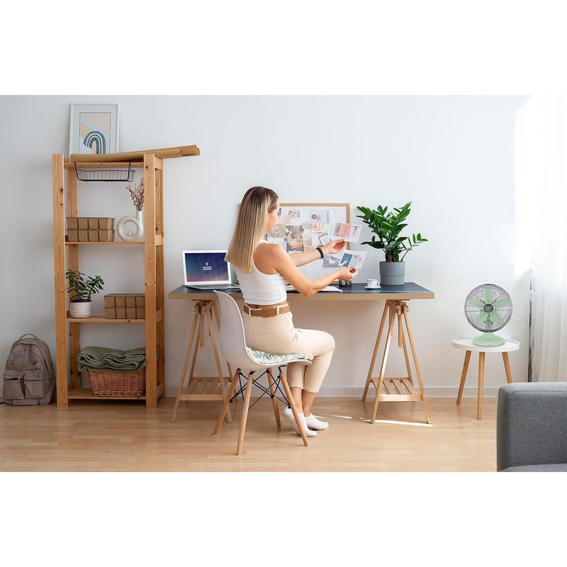 Good Housekeeping 92607 All-Metal 12" Retro Desk Office Table Fan