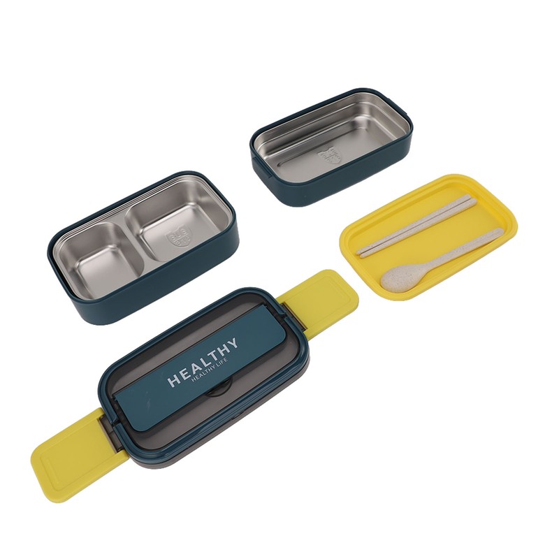 Double Layer Bento Box 316 Stainless Steel Compartment Portable Lunch