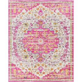 Livabliss Covenhill Vintage Medallion Area Rug, 7'10" x 10', Pink