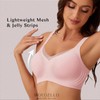 MOEOZLLO Mesh V Neck Bra Women's Without Underwire Soft Cups