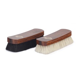 Langer & Messmer shoe brush made of fine horsehair for effective polishing of your shoes - The polishing brush for professional shoe care Individually or in a set of 2
