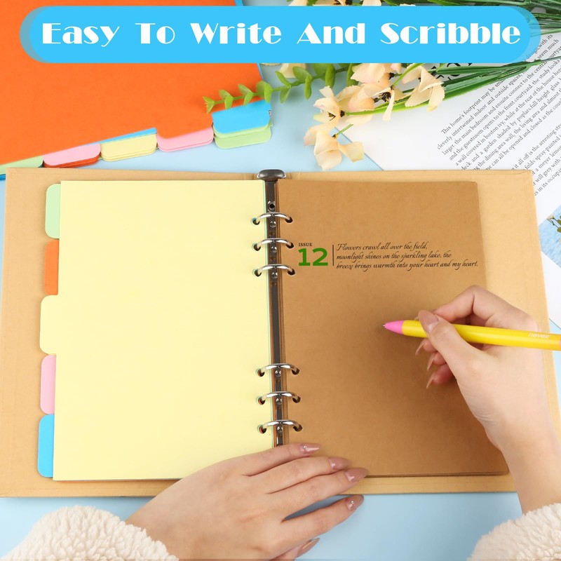 30 Sheets / 6 Sets A5 Folder Dividers, 5 Coloured