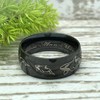 8mm Black Plated Stainless Steel Ring with Engraved Orca Killer