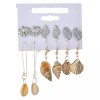 Deluxe Set Aretes 6 En 1 Playeros Concha Joyería Plateados